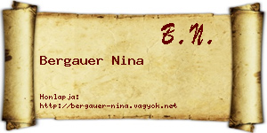 Bergauer Nina névjegykártya